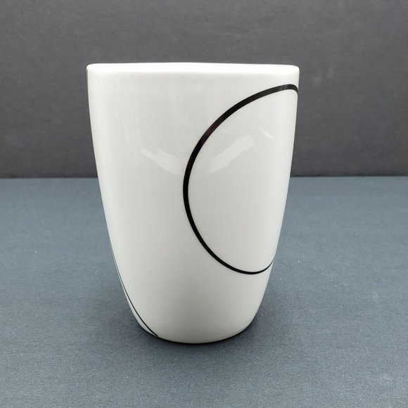 Corelle Coordinates Simple Lines Porcelain Mugs White Mugs Black Lines Circles - Picture 6 of 10